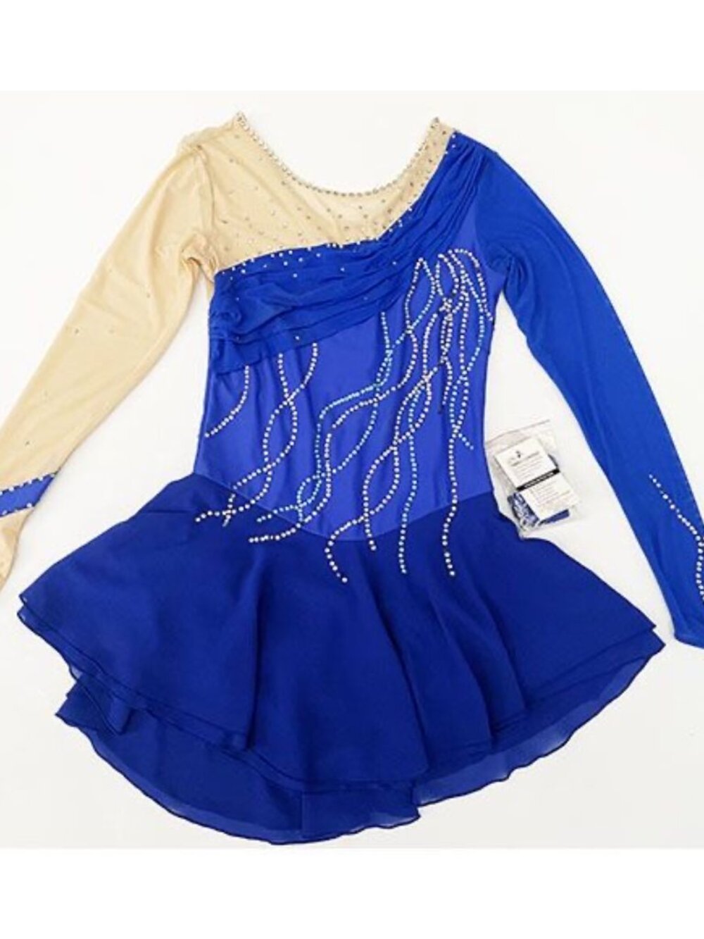 New Blue Crystal Figure Skating Dress Girl M